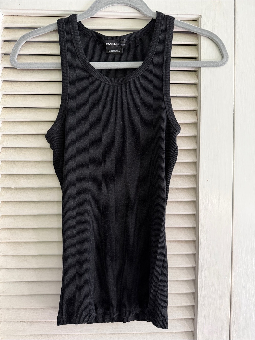 Prana Black Ribbed Scoop Neck Tank